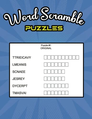 Word Scramble Puzzles For Adults: 1200 Words Large Print Word Jumbles For Adults(中古品)