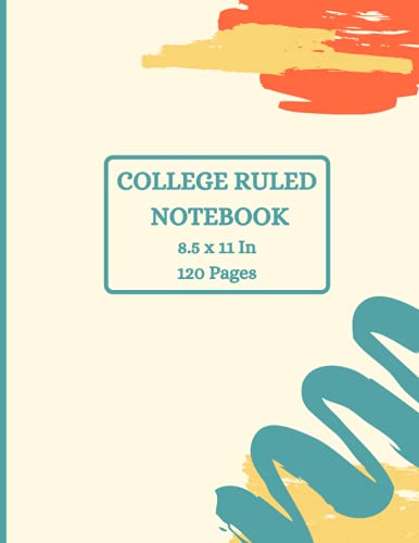 College Ruled Notebook: Colorful Brush College Composition Notebook(中古品)
