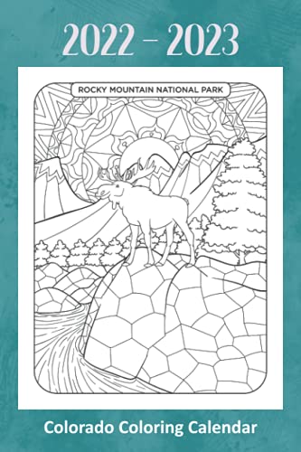 2022 - 2023 Colorado Coloring Calendar: A small 2-year monthly coloring planner with famous Colorado landmarks(中古品)