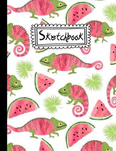 Sketchbook: Cute Chameleon Sketchbook For Girls and Boys%ｶﾝﾏ% For Drawing and Doodling%ｶﾝﾏ% Chameleon Lovers.(中古品)