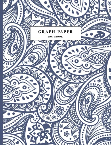 Paisley graph paper notebook: Math paper notebook for school%ｶﾝﾏ% Graph paper 1/4 inch grid(中古品)