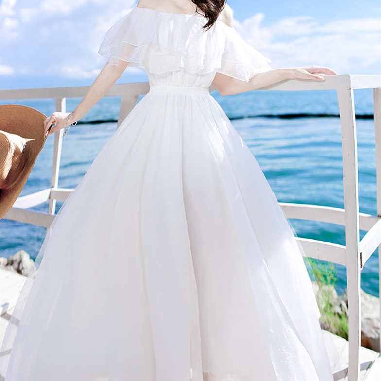 オフショルダー パーティードレス パーティドレス 結婚式ドレス 結婚式のドレス ロングドレス ロング丈 マキシ マキシ丈 アンクル丈 オフショル Aライン フレア フリル かわいい 大人可愛い きれい